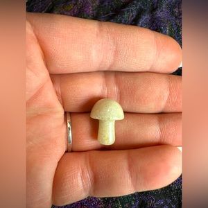 Yellow calcite crystal mushroom